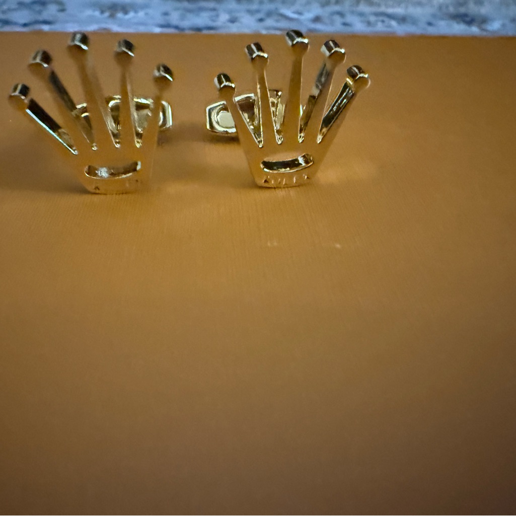 New Upcycled Rolex Gold Crown Cufflinks
